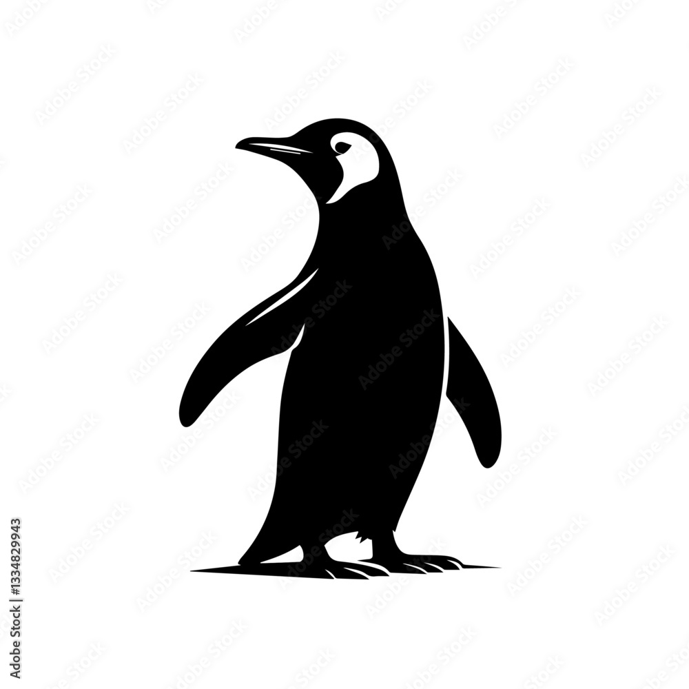 Fototapeta premium penguin silhouette, penguin silhouette on a white background