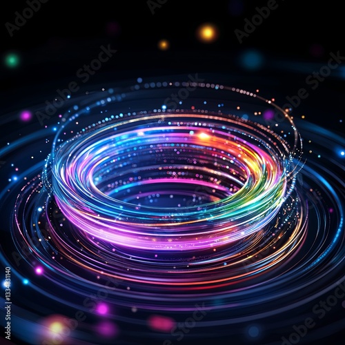 Quantum Energy Vortex Futuristic Light Portal Futuristic energy ring, glowing energy ring in digital space, energy ring concept with neon light effects