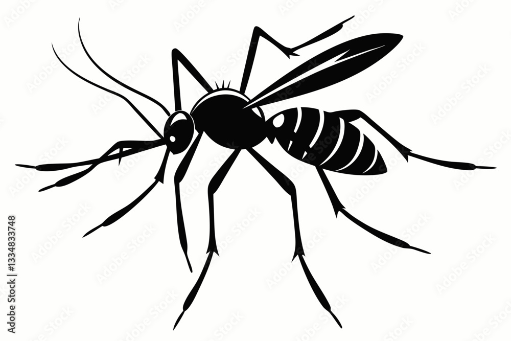 mosquito icon line art silhouette vector illustration mosquito icon line art silhouette vector illustration