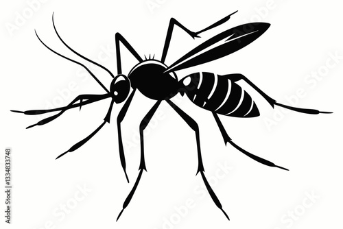 mosquito icon line art silhouette vector illustration