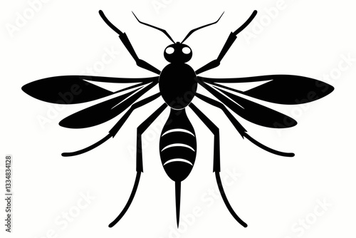 mosquito icon line art silhouette vector illustration