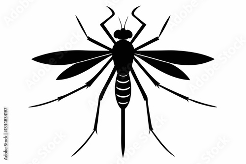 mosquito icon line art silhouette vector illustration