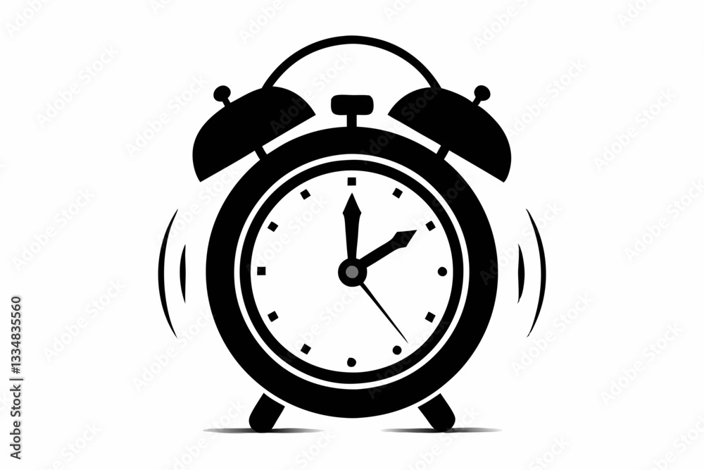 ringing alarm clock line art silhouette vector illustration ringing alarm clock line art silhouette vector illustration