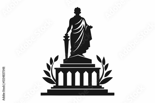 statue line art silhouette vector illustration