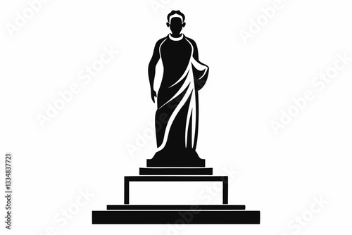 statue line art silhouette vector illustration