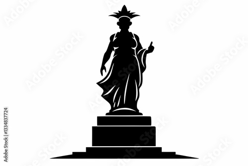 statue line art silhouette vector illustration
