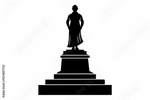 statue line art silhouette vector illustration