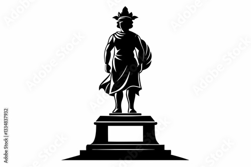 statue line art silhouette vector illustration