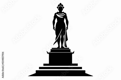 statue line art silhouette vector illustration