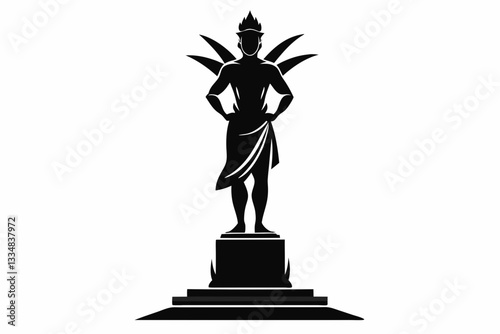 statue line art silhouette vector illustration