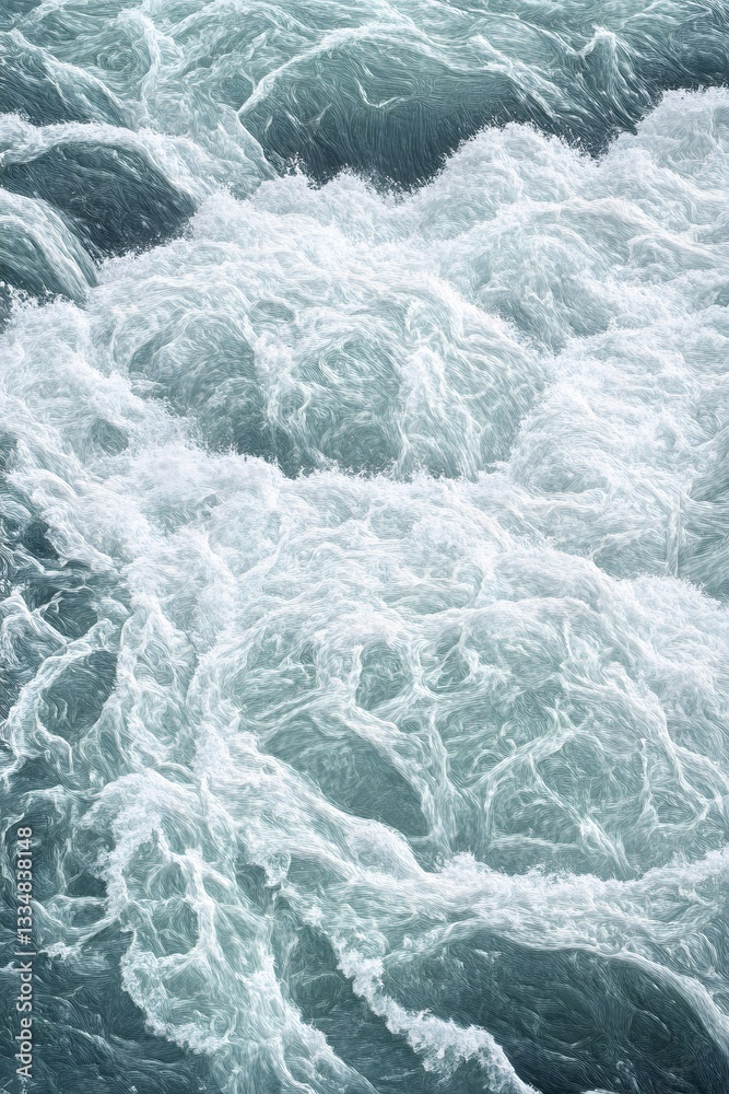 Fototapeta premium Abstract Turbulent Water Waves Ocean Sea Texture