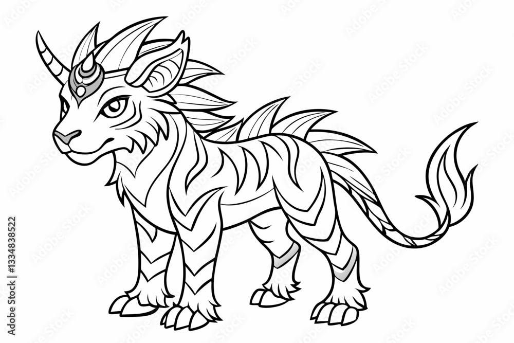 Obraz premium coloring page line art black sihouette vector
