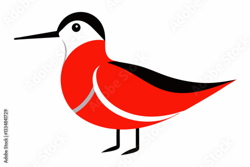 Red-Necked Phalarope Creative Vector Design on White Background