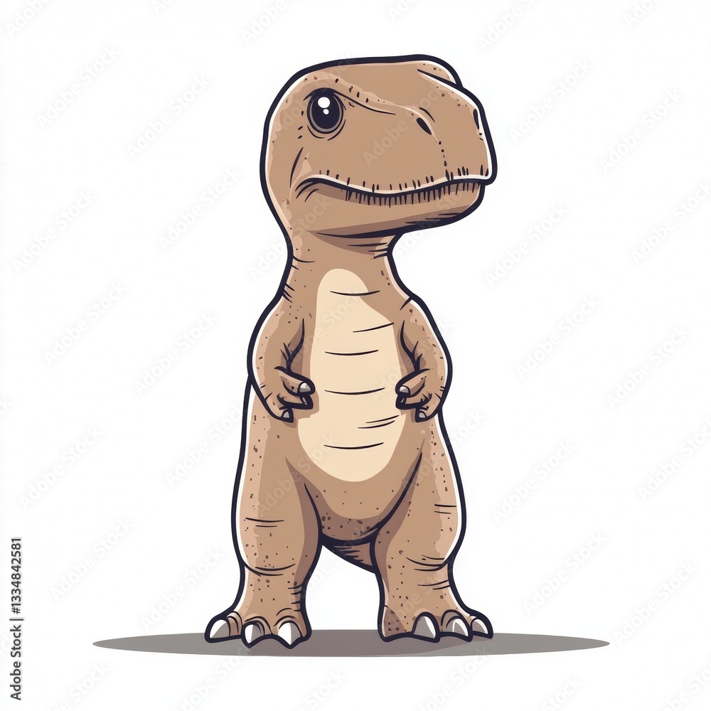 Obraz premium Cute Baby T-Rex Dinosaur Cartoon Illustration