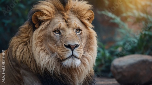 Majestic Lion: Powerful Wild Big Cat in Nature