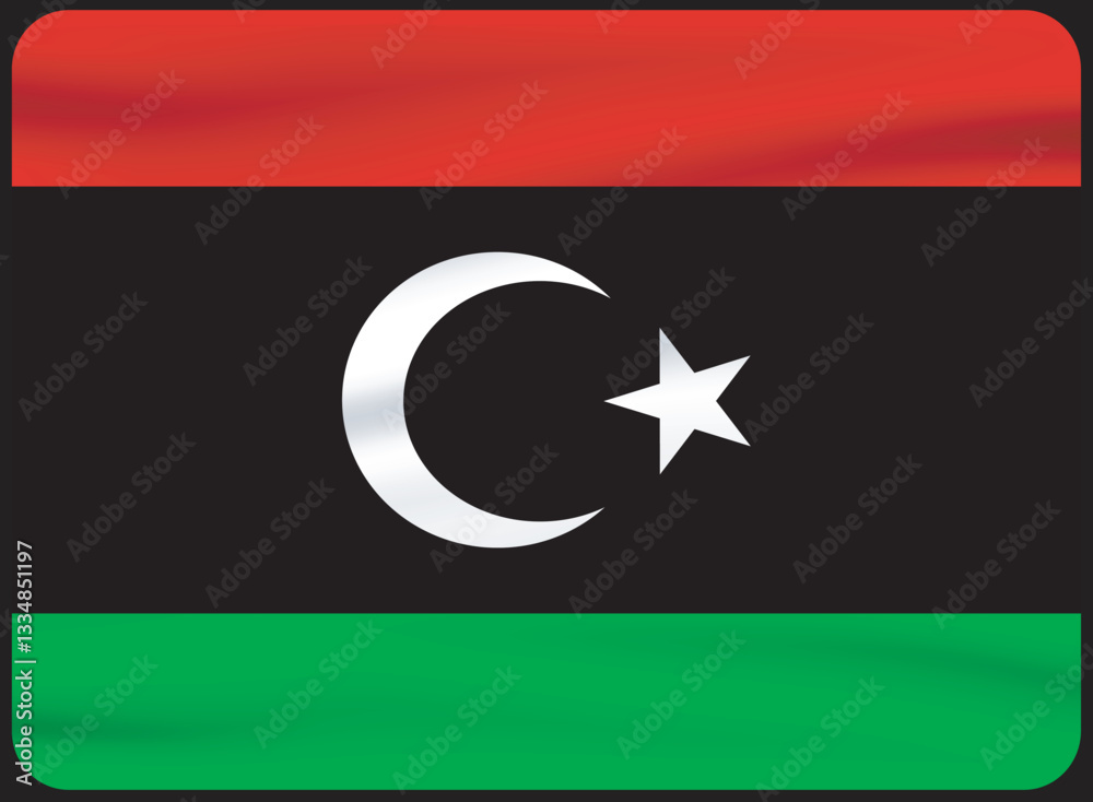 Obraz premium 3d illustration flag of Libya. Libya flag waving isolated on white background with clipping path. 