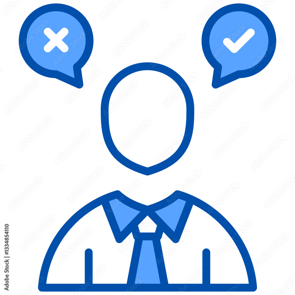 Decision Making icon in Blue Color Style. Simple Vector Design. Simple Vector Flat Icon Decision Making icon in Blue Color Style. Simple Vector Design. Simple Vector Flat Icon