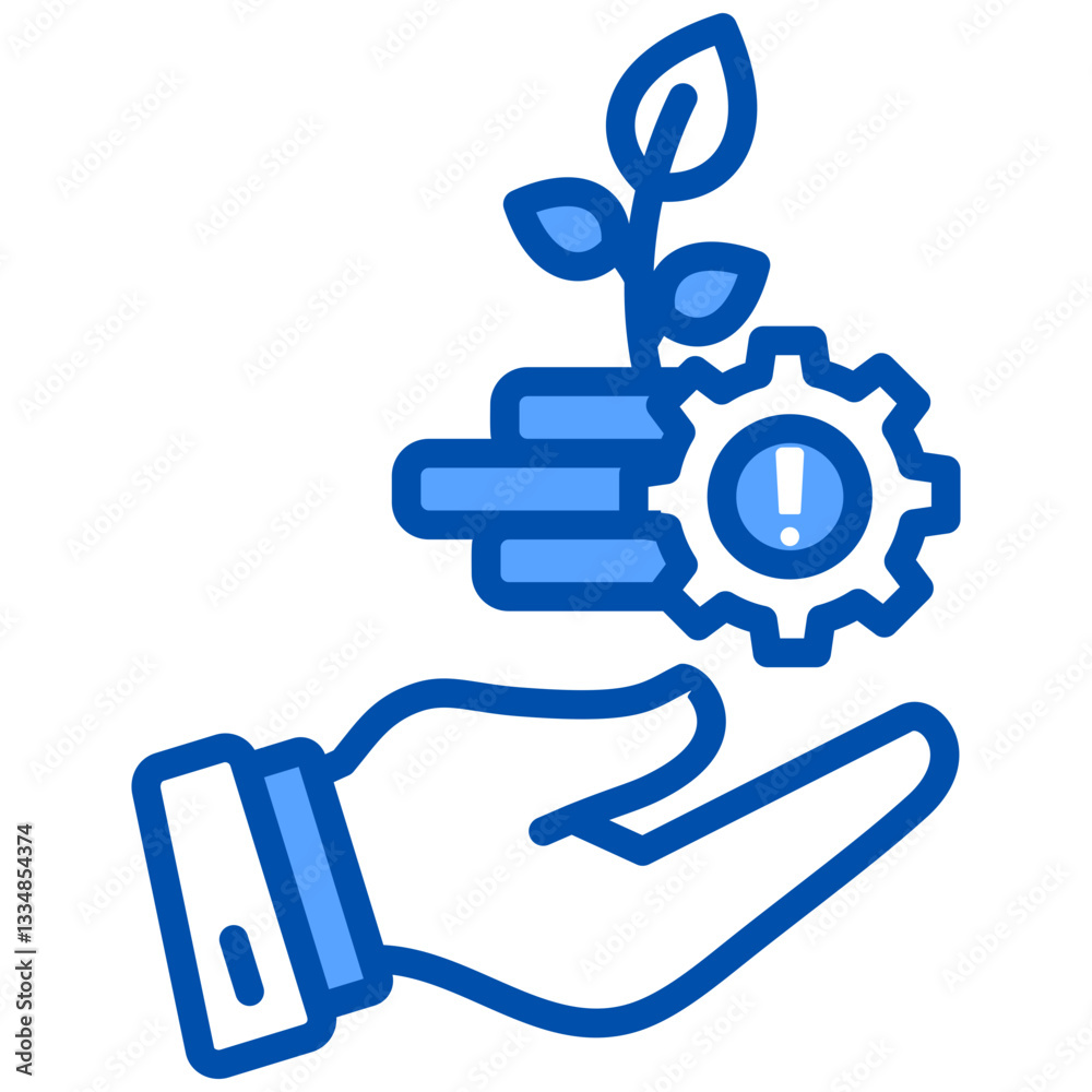 Investment Risk Management icon in Blue Color Style. Simple Vector Design. Simple Vector Flat Icon Investment Risk Management icon in Blue Color Style. Simple Vector Design. Simple Vector Flat Icon