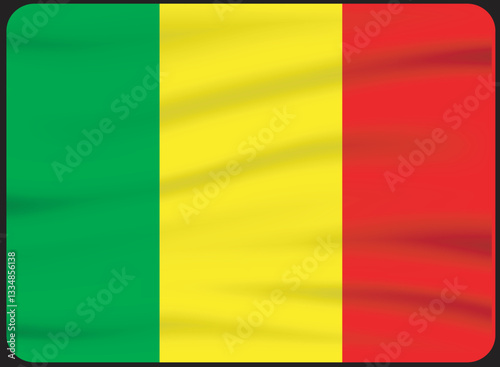 3d illustration flag of Mali. Mali flag waving isolated on white background with clipping path. 
