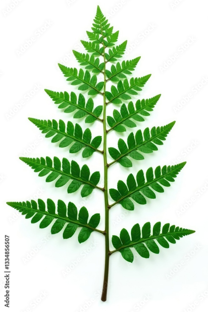 Large fern with intricate fronds on white background, plant, foliage, nature Large fern with intricate fronds on white background, plant, foliage, nature
