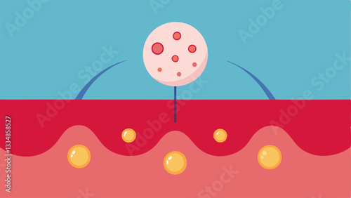 Reduction of Redness An illustration of a skin surface transitioning from red to a natural complexion due to the presence of exosomes.
