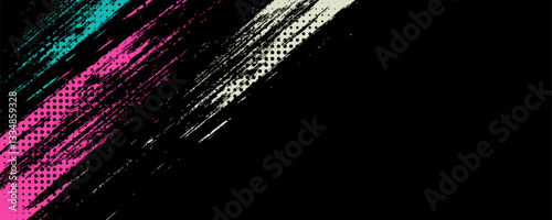 Abstract black and white background with spikes and zigzag line pattern