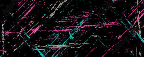 Abstract black and white background with spikes and zigzag line pattern