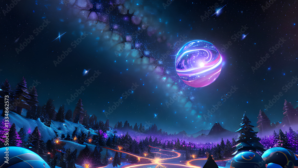 Naklejka premium Abstract - Beyond the Heavens on a Starry Night