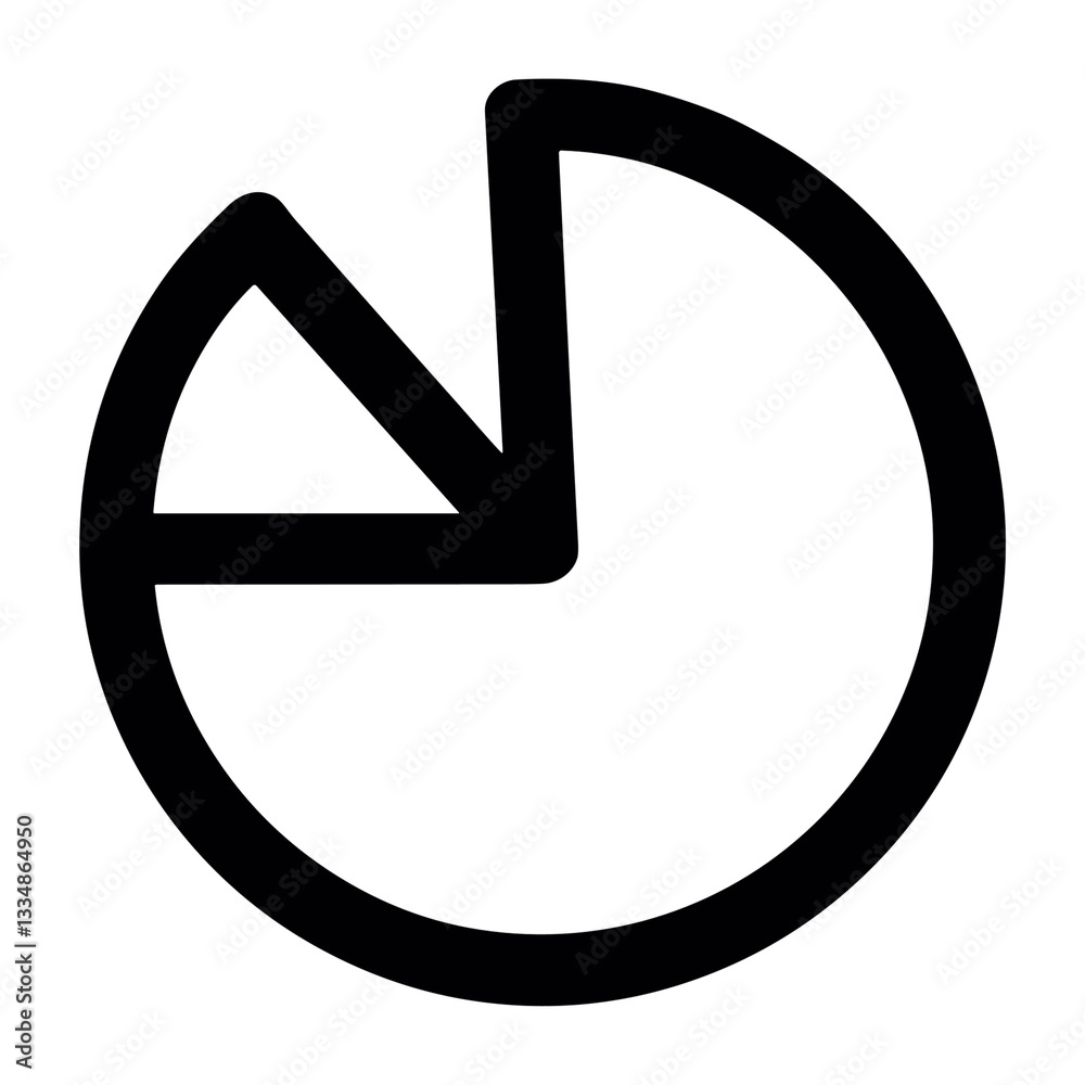 Circular pie chart icon in black on transparent background Circular pie chart icon in black on transparent background