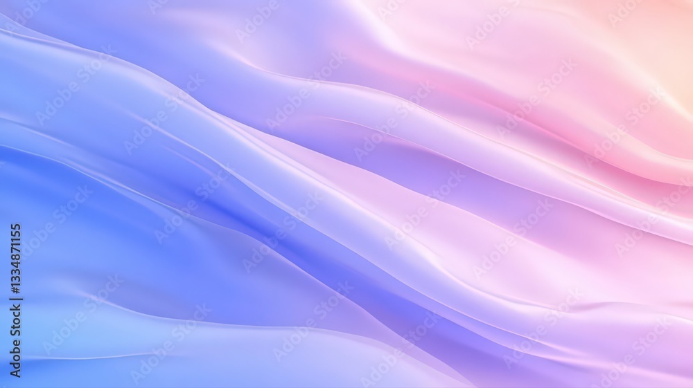 Obraz premium Abstract Pastel Fabric Texture: Blue Pink White Swirls