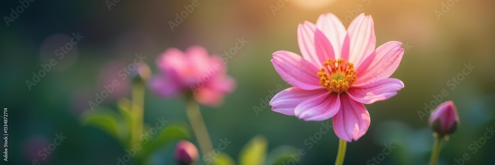 Single flower with delicate petals and soft colors, soft, shade Single flower with delicate petals and soft colors, soft, shade