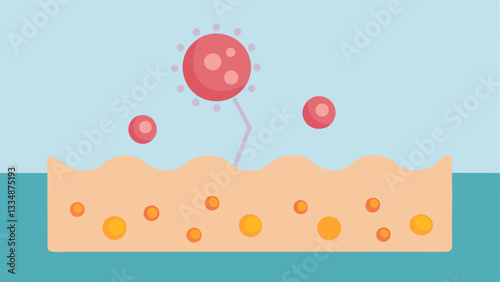 Nutrition Delivery An illustration of nutrients being delivered to skin cells by exosomes emphasizing their role in nourishing the skin for optimal recovery.