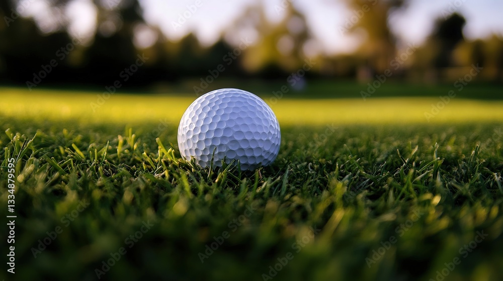 Obraz premium Golf ball lying on the grass