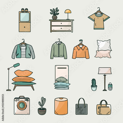 set of kitchen icons