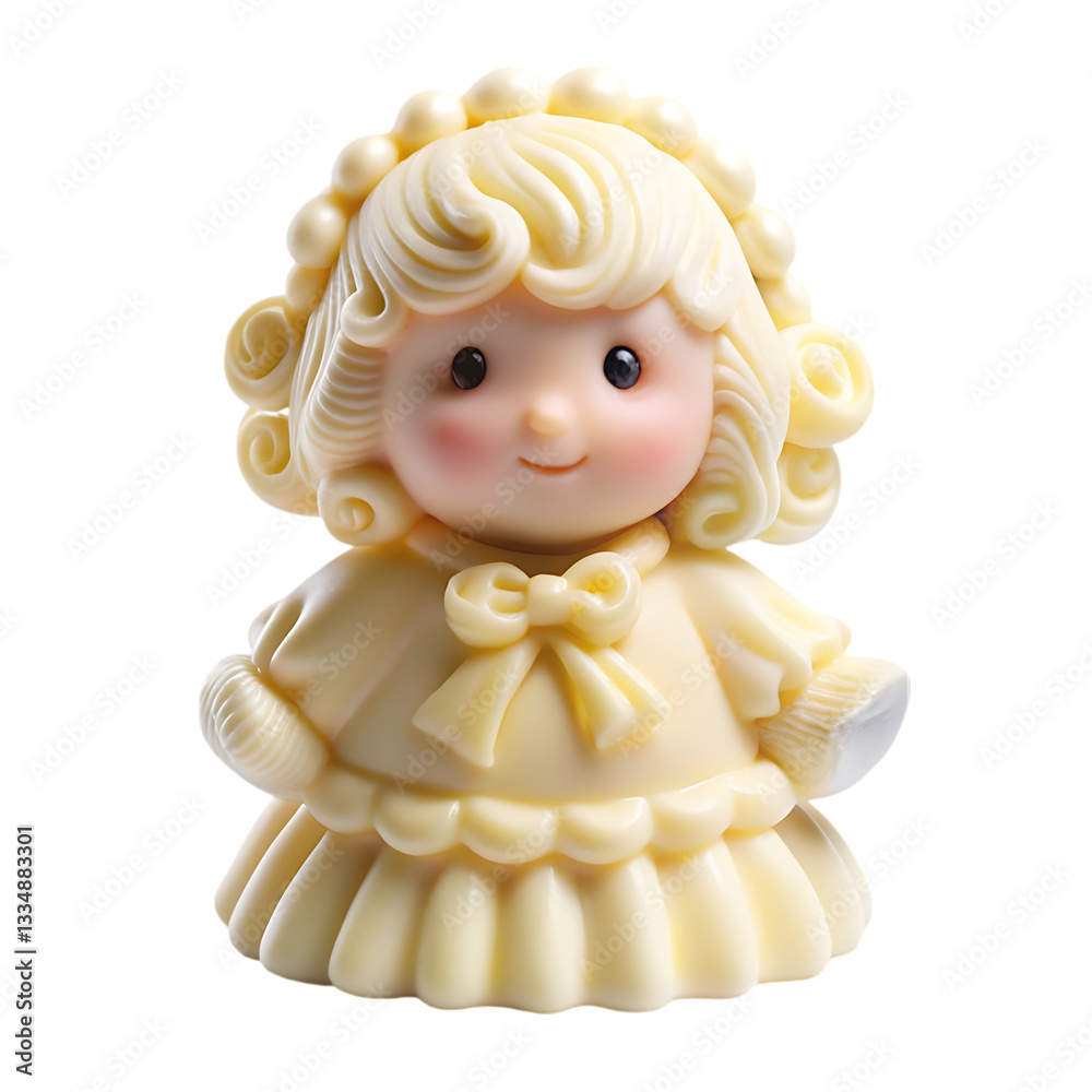 Fototapeta premium Adorable White Chocolate Girl Figurine