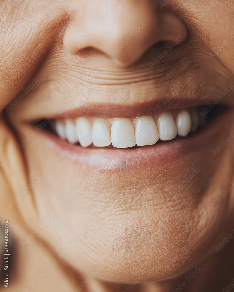 Obraz premium Elderly woman smiling brightly in natural lighting