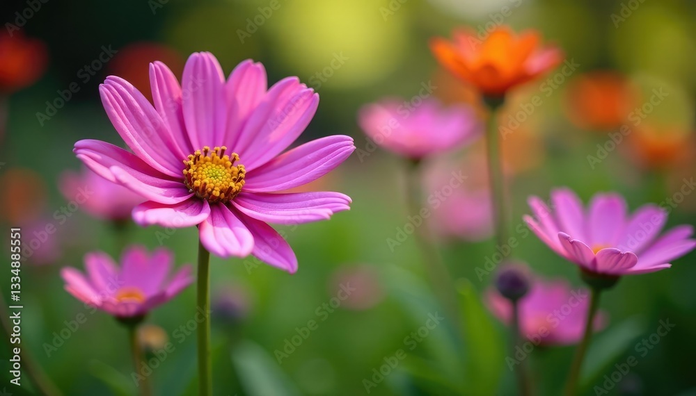 Delicate Osteospermum flowers in a Breton garden, nature, osteospermum Delicate Osteospermum flowers in a Breton garden, nature, osteospermum