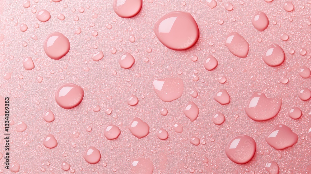 Macro photography of water droplets on a vibrant pink background, study in texture and light Macro photography of water droplets on a vibrant pink background, study in texture and light