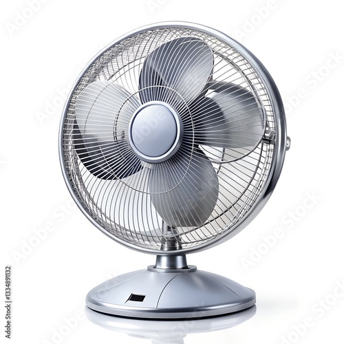 Retro table fan Electric fan white background