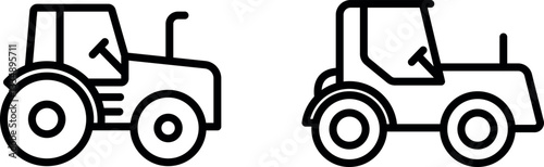 Slika na platnu "Tractor Icon Representing Farming, Agriculture, and Heavy Machinery"