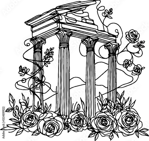 vector illustration of an ancient greek column