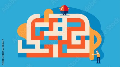 Mind Maze Create a maze that s a persons mind filled with distractions from influencer culture with a small figure trying to find a way out symbolizing the struggle for