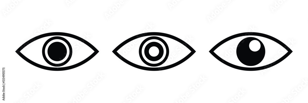 Eye icon set. Eye symbol. Open eyes icons. flat design eps 888.