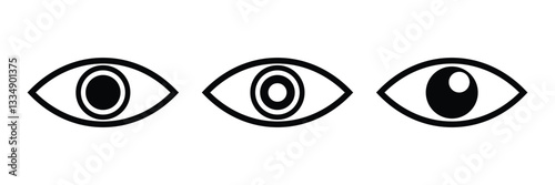 Eye icon set. Eye symbol. Open eyes icons. flat design eps 888.