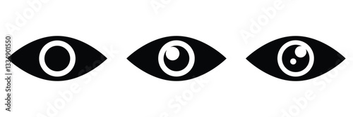 Eye icon set. Eye symbol. Open eyes icons. flat design eps 888.