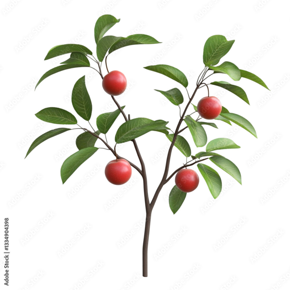 Obraz premium Red fruit tree vibrant colors abstract background,