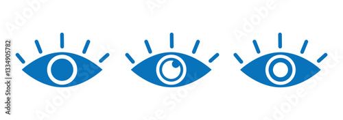 Eye icon set. Eye symbol. Open eyes icons. flat design eps 888.