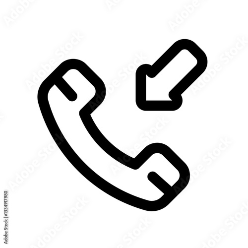 Incoming Call Line Icon. Single icon, line vector icon
