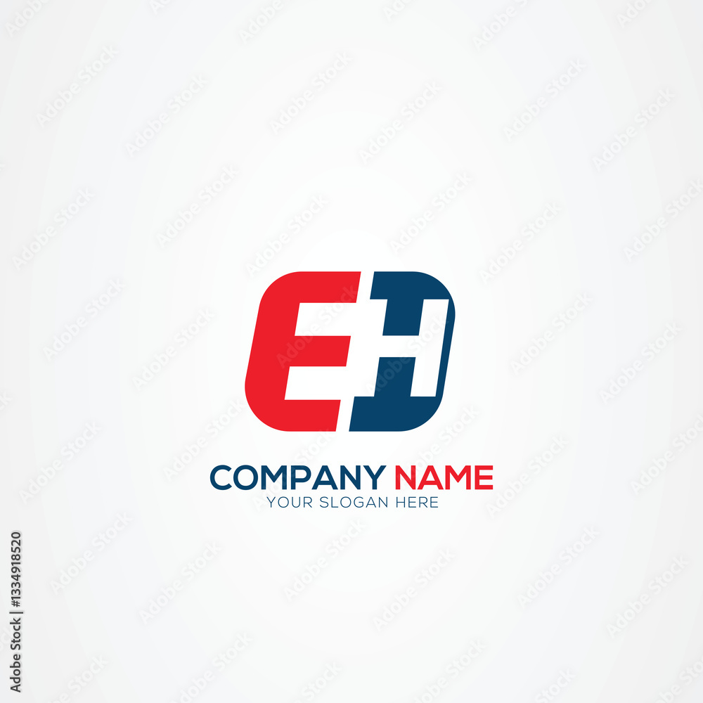 Fototapeta premium Creative EH HE logo Design Template Vector Graphic Branding Element