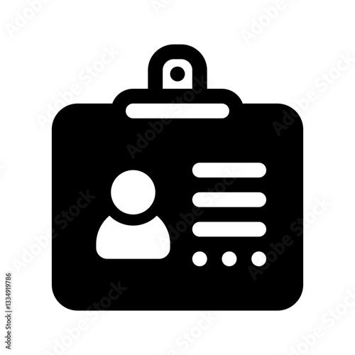 Name Tag Glyph Icon. Single icon, glyph vector icon
